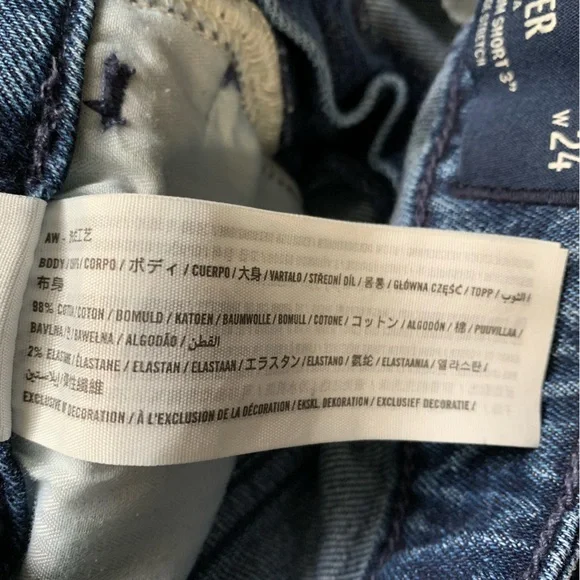 Hollister Floral Embroidered Cutoff Denim High Waisted Shorts - Picture 5 of 7